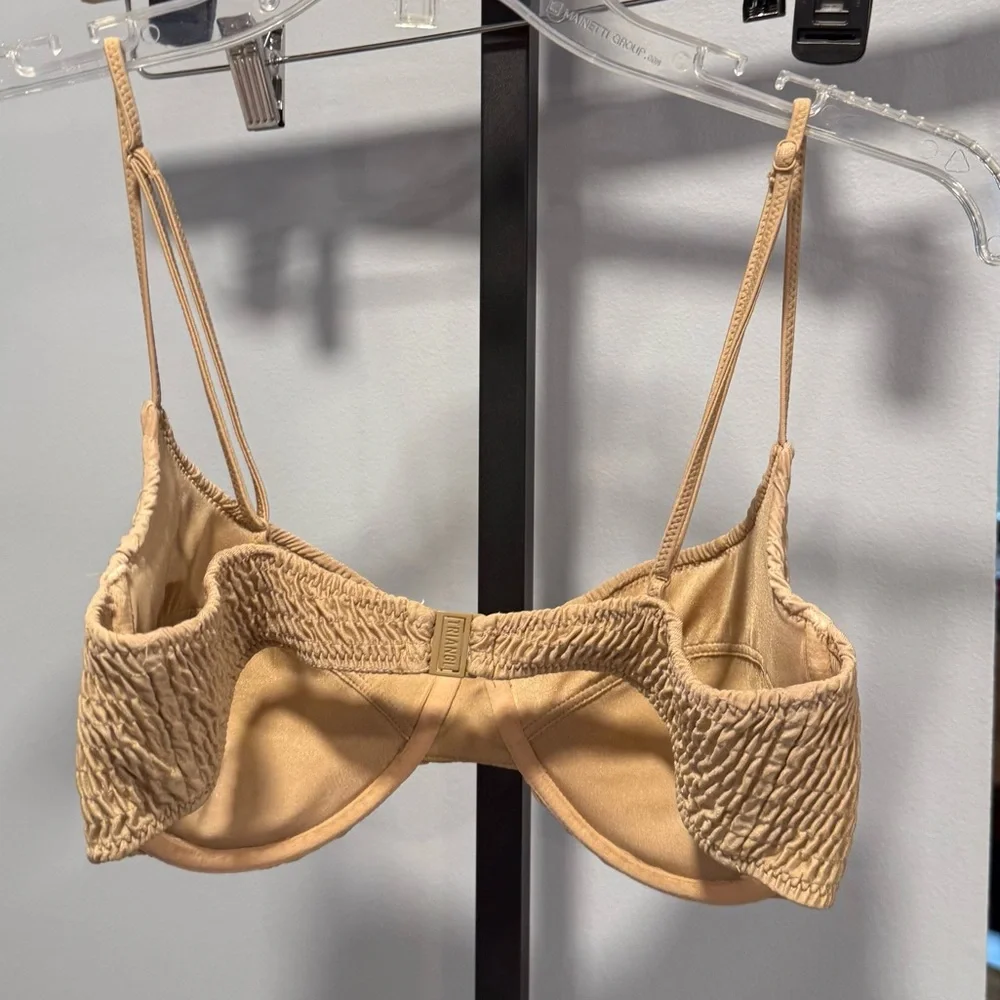 Triangl Swimwear Tan Textured Bikini Top, size Small++